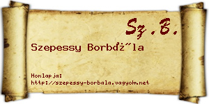 Szepessy Borbála névjegykártya
